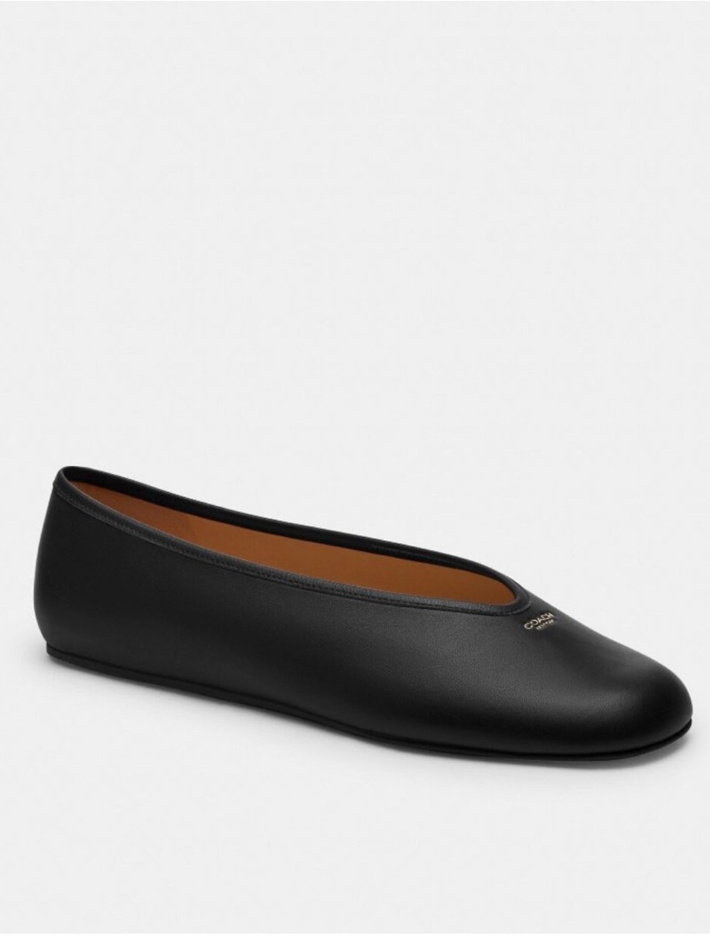 Coach Houston Black Leather Ballet Flats Size 8.5 NEW - Picture 1 of 9